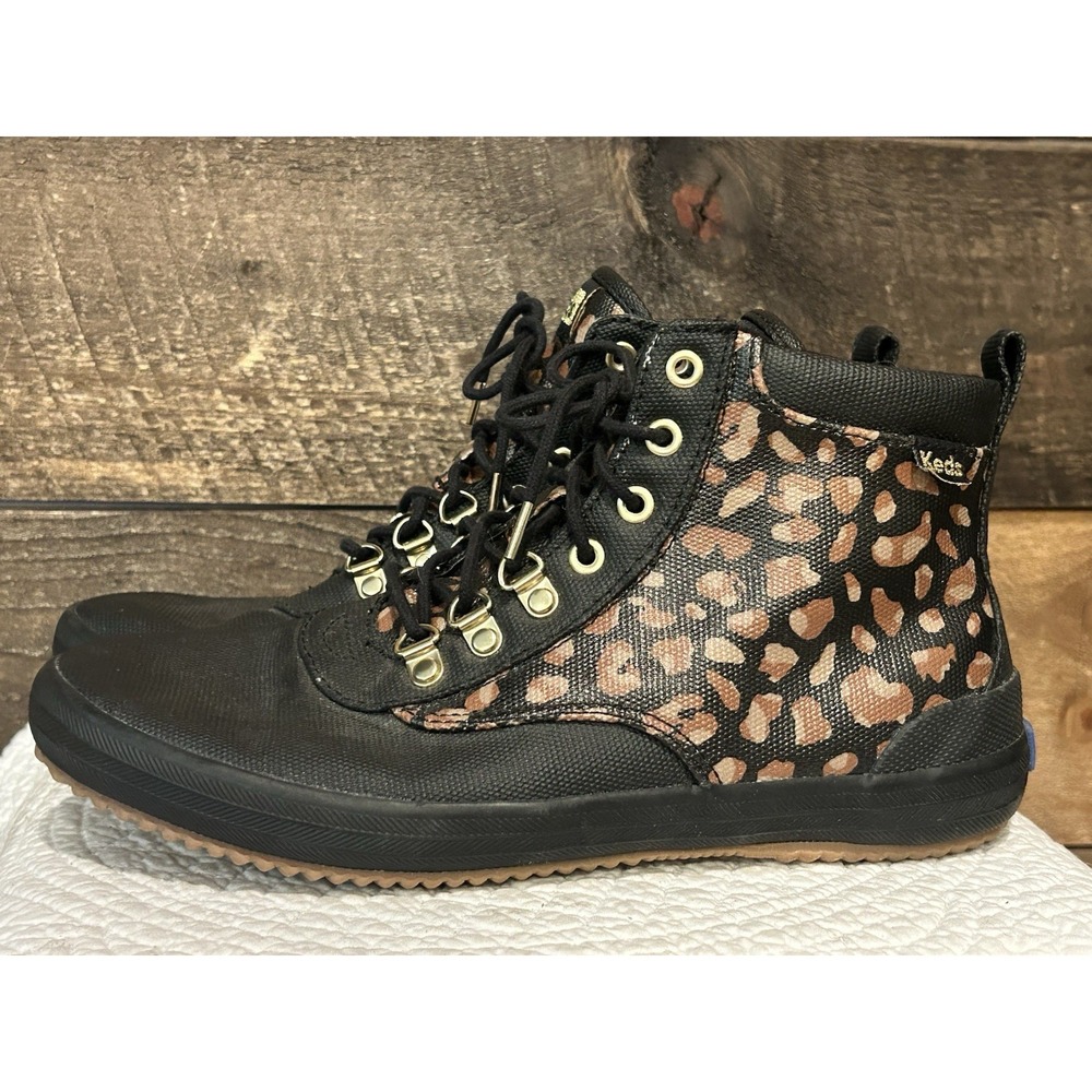 Keds Scout Boot II Women 7.5 Water Resistant Shoe Leopard Cheetah Print Outdoor
